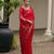 red color jute art silk saree with blouse