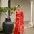 red color jute art silk saree with blouse