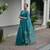 teal color jute art silk saree with blouse