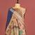 blue color khadi art silk saree with printed blouse