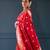 Red soft silk blend banarasi jacuard work designer saree with blouse
