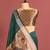 dark green color khadi art silk saree with printed blouse