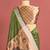 green color khadi art silk saree with printed blouse