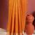 orange color khadi art silk saree with printed blouse