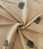 cream color chanderi cotton saree with contrast blouse