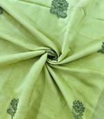 green color chanderi cotton saree with contrast blouse