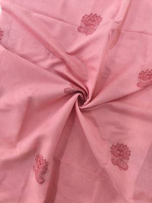 pink color chanderi cotton saree with contrast blouse 2