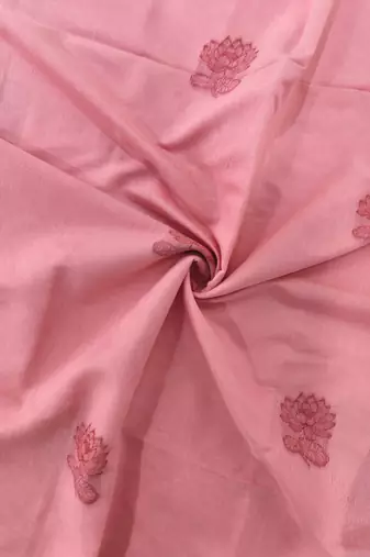 pink color chanderi cotton saree with contrast blouse