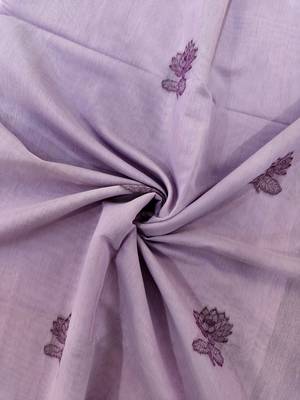 purple color chanderi cotton saree with contrast blouse 2