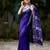 Blue soft silk blend banarasi jacuard work designer saree with blouse