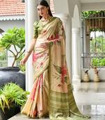 green color satin art silk saree with designer blouzse