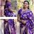 Purple soft silk blend banarasi jacuard work designer saree with blouse