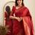 Red soft silk blend banarasi jacuard work designer saree with blouse