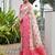  pink color banarasi art silk saree with designer blouse