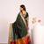 mehendi color banarasi art silk saree with blouse