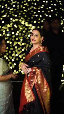 Black silk blend banarasi jaquard designer saree with blouse 2