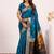 teal color banarasi art silk saree with blouse