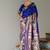 blue color banarasi paithani art silk saree with blouse