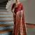 maroon color banarasi paithani art silk saree with blouse