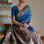 teal color banarasi paithani art silk saree with blouse