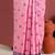 baby pink color art silk saree with printed blouse