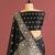 black  color art silk saree with printed blouse