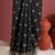 black  color art silk saree with printed blouse