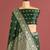 green color art silk saree with printed blouse