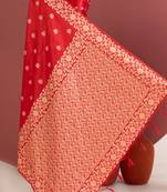 red color art silk saree with printed blouse