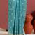 teal color art silk saree with printed blouse