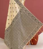 white color art silk saree with printed blouse