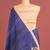blue color tussar art silk saree with plain blouse
