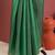 green color tussar art silk saree with plain blouse