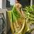 green color banarasi paithani art silk saree with plain blouse