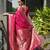 pink color banarasi paithani art silk saree with plain blouse