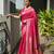 pink color banarasi paithani art silk saree with plain blouse