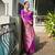 purple color banarasi paithani art silk saree with plain blouse