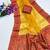 yellow color tissue art silk saree with contrast blouse