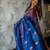 Blue soft linen slub jacuard work designer saree with blouse