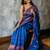 Blue soft linen slub jacuard work designer saree with blouse