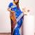 blue color banarasi art silk saree with plain blose