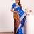 blue color banarasi art silk saree with plain blose