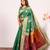 light green color banarasi art silk saree with plain blose