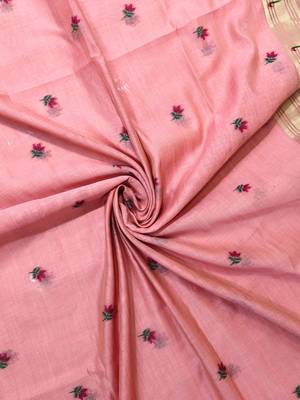 pink color cotton saree with blouse 3