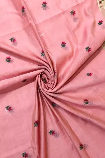 pink color cotton saree with blouse