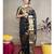 Black soft silk blend banarasi jacuard work designer saree with blouse