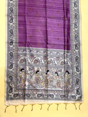pink color tussar art silk saree with blouse 3