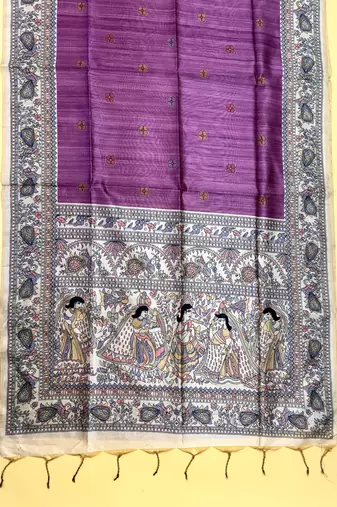 pink color tussar art silk saree with blouse