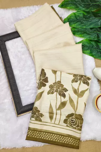 mehendi  color cosmos art silk saree with blouse