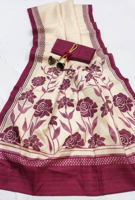 pink  color cosmos art silk saree with blouse 2